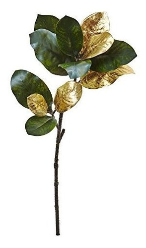Planta Artificial Hoja Magnolia Dorada (set 3)