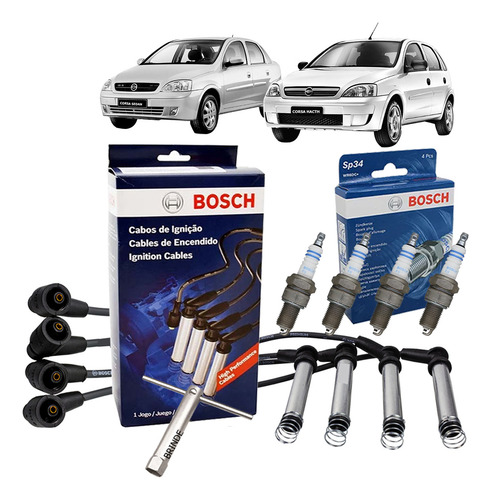 Jogo Cabos E Velas Corsa Hatch Sedan 1.4 8v 2011 2012 - Flex