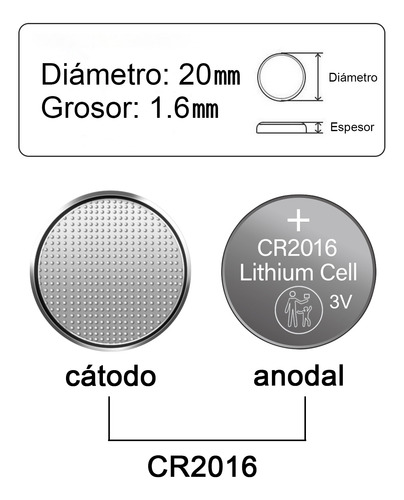 Pilas Cr2016 Litio Botón 3v Genérica 30 Unidades Pack