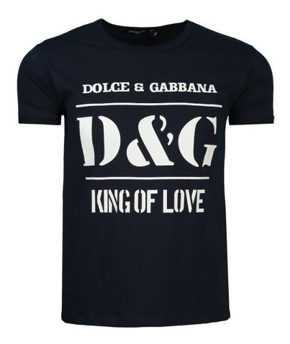 Camiseta D&g Estampado King Of Love Remera Negra, Importada