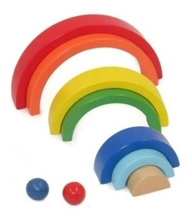 Arcoiris Waldorf Juguete En Madera Juegos Niños Arma Figuras