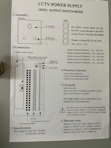 Imagen 2 de 3 de Fuente De Poder 12v 25a 18 Salidas Cctv
