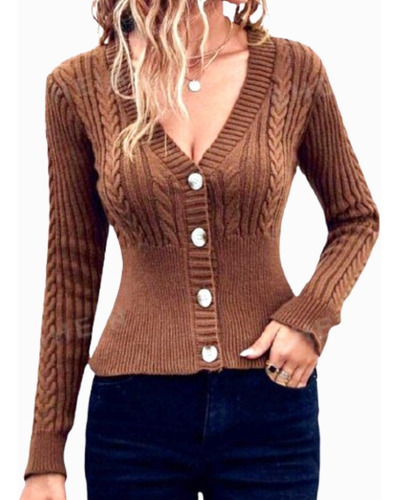 Sweater Botones Tejido Grueso, Talla L / Xl, Shein