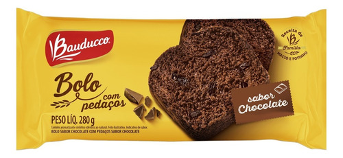 Bolo Chocolate Com Pedaços De Chocolate Bauducco Pacote 280g