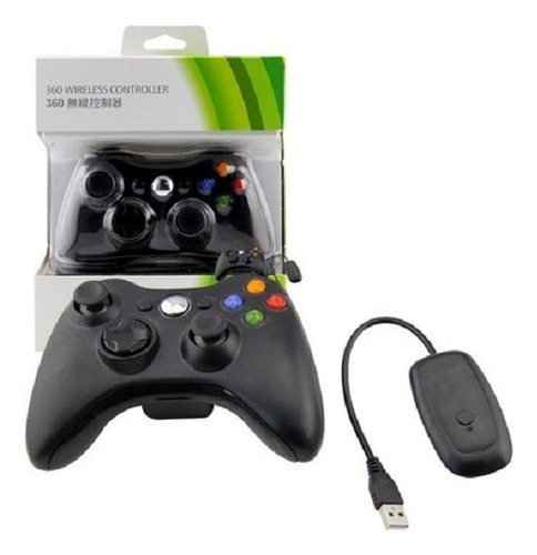 Joystick Inalambrico Para Xbox 360 Con Receptor De Pc Negro