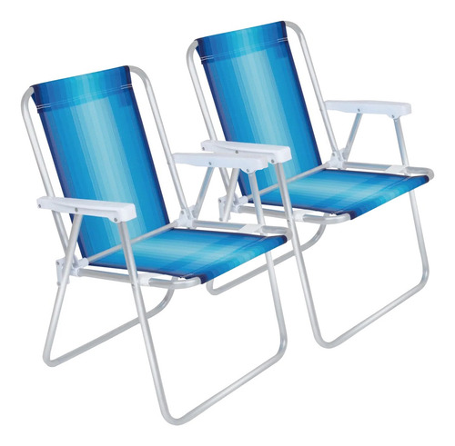 Sillón Playa X 2 Camping Pescador Aluminio Rafia Mor 2101