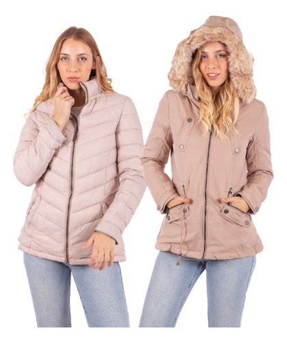 Campera Mujer Inflable Nuevas Liviana Con Capucha Y Bolsillo