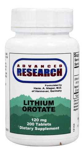 Advanced Research Lithium Orotate Litio 120mg 200caps Origin