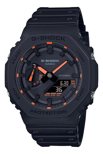 G-shock Ga2100-1a4 Reloj De Acento De Neón, Rojo