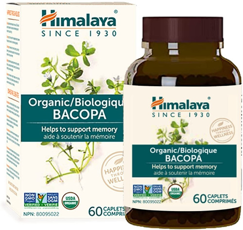  Bacopa Monnieri Organico Hierba Pura 60 Capsulas, 650 Mg