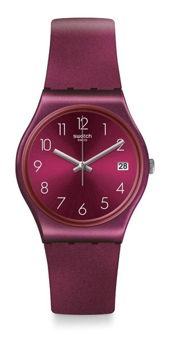 Reloj Swatch Redbaya De Plástico Violeta Calendario Gr405