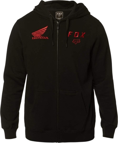 Buzo Negro Fox Capucha Honda Fleece 