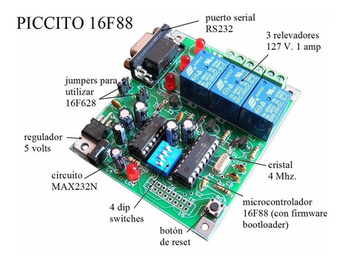 Kit Desarrollo Bluetooth Hc-06 + Piccito 16f88 3 Relevadores