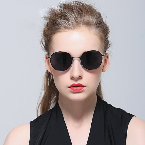 Lentes De Sol Mujer Uv Polarizados Retros De Moda Redondos