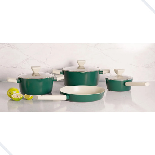 Conjunto De Panelas Jomafe Cerâmica Naturit Emerald 4 Peças