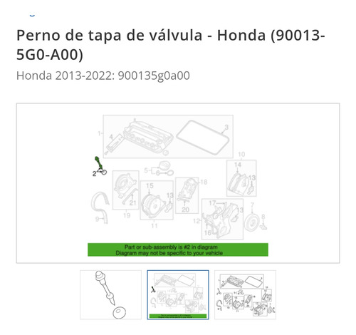 Tornillo Tapa Punterías Accord Odyssey Crv Civic 13-22 (Usado)
