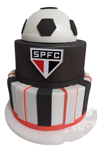 Bolo Fake Tema Futebol - Sao Paulo - Mod004