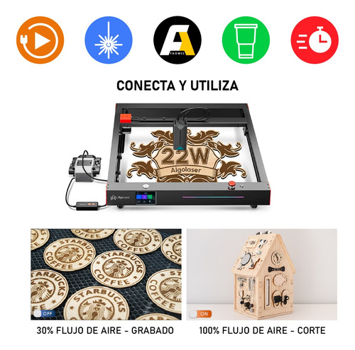 Máquina Láser Algolaser Delta 22w Rotativo Yrr Corte Vasos