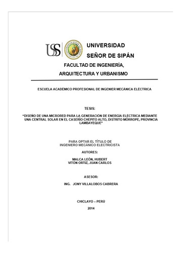 Tesis Universidad Señor Sipán-diseño De Una Microred 