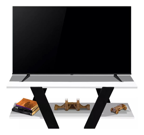 Mueble Tv Moderno Minimalista Estante Organizador Resistente Color Blanco