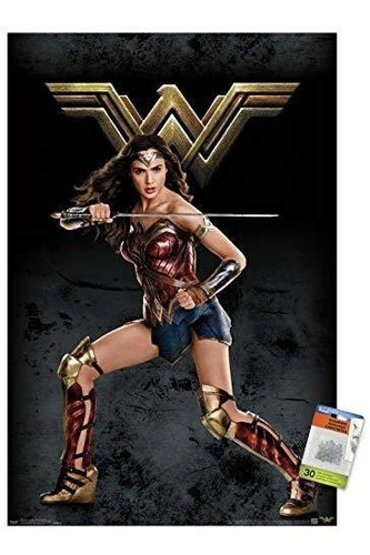 Póster De Pared De La Liga De La Justicia Con Wonder Woman.