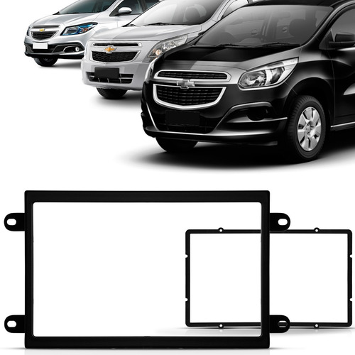 Moldura Dvd 2 Din Onix Cobalt Spin Prisma 12 A 18 19 Preta