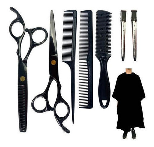 Tijeras Capa Peines Pinzas Pack Barbería Corte Cabello