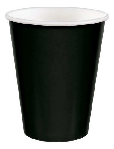 20 Vasos De Carton De 355 Ml De Color Negro Elegante