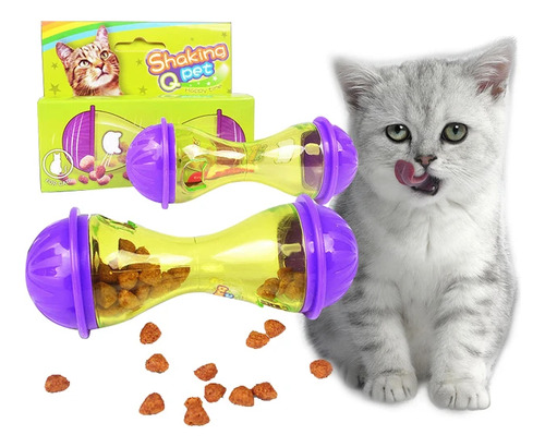 Juguete Dispensador Snack Para Gatos O Perros Mini Tubular 