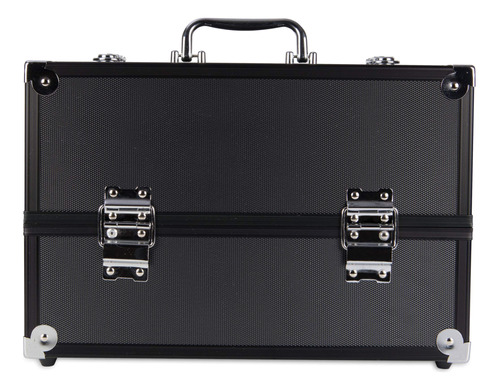 Caboodles Primped & Polished 6 Tray Train Case, Gris Oscuro.