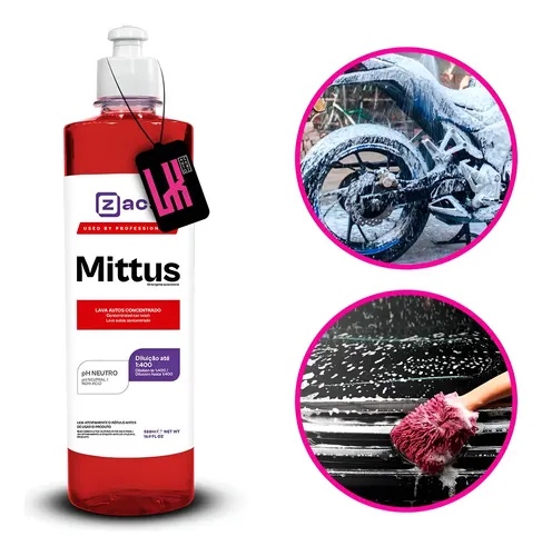 Mittus 500ml Zacs Shampoo Neutro Lava Carro Moto Snow Foam
