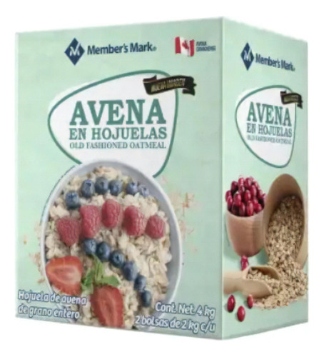 Avena Member's Mark Hojuela Old Fashioned 2 Bolsas 2kg C/u