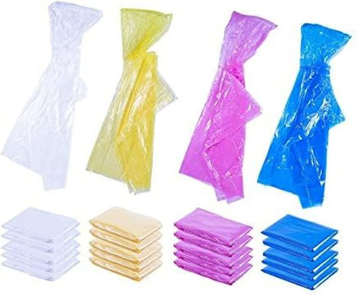20 Pack Disposable Rain Poncho For Kids With Hood, Emergency