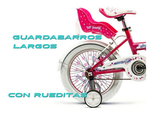 Imagen 2 de 8 de Bicicleta Nenas Rodado 16 Aluminio Importada Con Rueditas