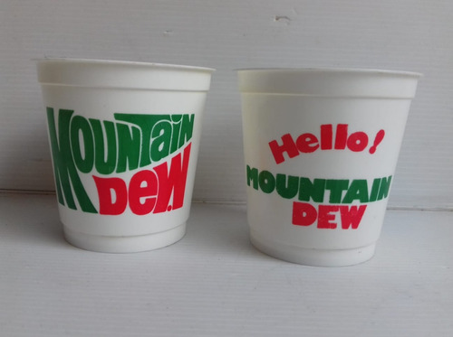 Montain Dew Antiguo Vaso Plástico Refresco 1980 Unico Dueño