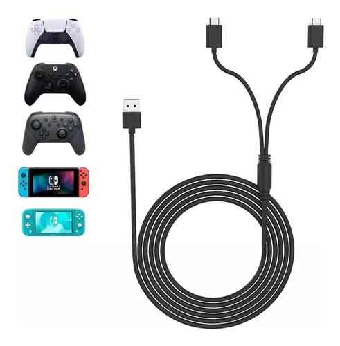 Cable Carga 2 En 1 Tipo C Xbox Series Ps5 Switch