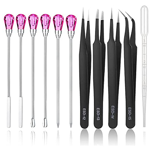 Set De 11 Moldes De Silicona Resina, Aguja Remover, Cuc...