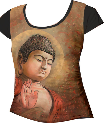 Remera Estampada De Mujer Buda Yoga Meditación (vs Estampas)
