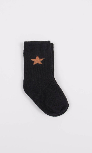Media Mini Star Mimo & Co Negro Estampado 01