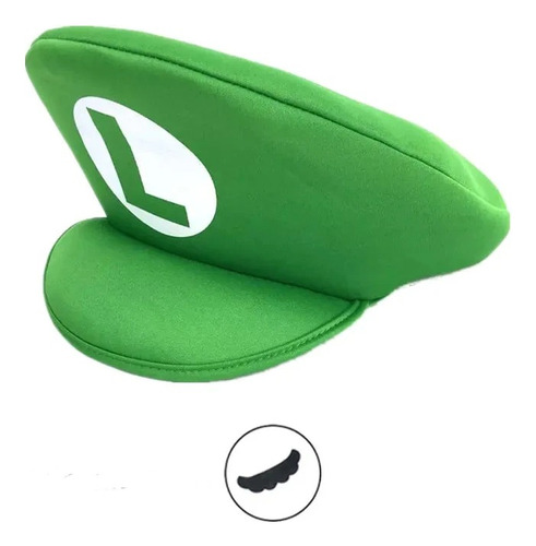 Gorro Gorra Sombrero Con Bigote Luigi Mario Bros Nintendo 