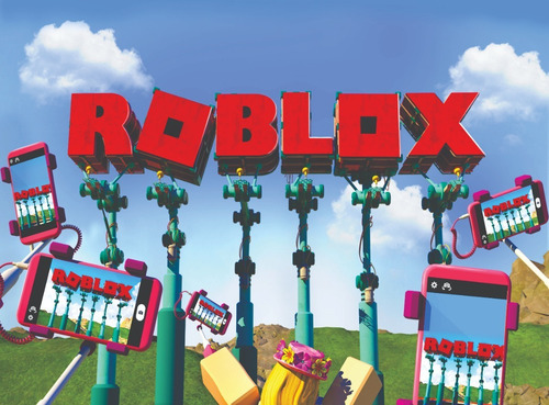Imagem 3 de 5 de Kit Festa Roblox Painel Poli Banner + Displays Adesivo