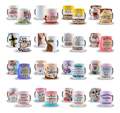 Artes Páscoa Canecas 1000 Estampas Sublimação