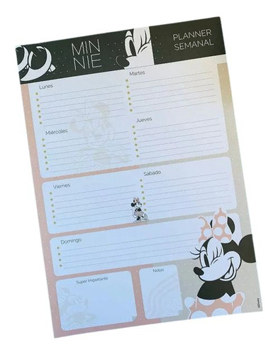 Planner Semanal Disney Minnie Gold Proarte - 40 Hojas