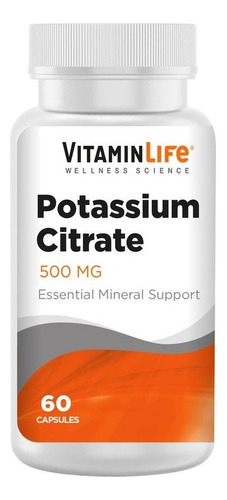 Citrato De Potasio (500mg/60 Cápsulas) Vitamin Life