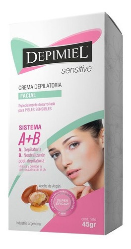 Crema Depiladora Facial Depimiel Piel Sensible Argan 45gr