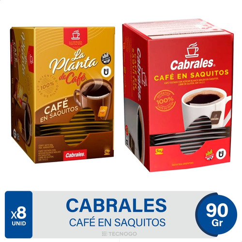 Cafe Saquitos Cabrales Libre Gluten + La Planta De Cafe X8
