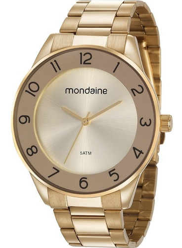 Relógio Mondaine Feminino Original Dourado Luxo Prova D'água