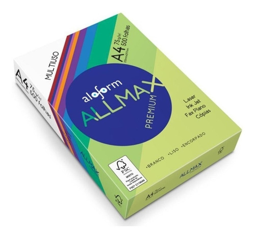 Papel A4 Sulfite  Allmax Office- 75g -  Atacado- 2500 Folhas