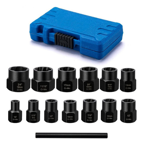 Kit De Dados Herramientas Juego Dados Extractores 1/4 A 19mm