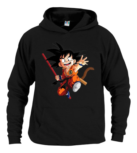 Sudadera Goku Dragon Ball Z Niño Con Gorro Color Negro Es Se